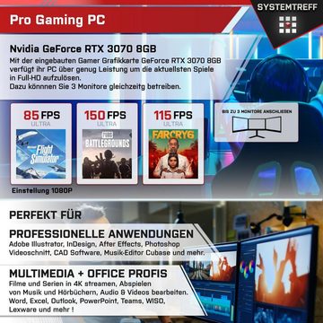 SYSTEMTREFF Gaming-PC (Intel Core i7 12700KF, GeForce RTX 3070, 32 GB RAM, 1000 GB SSD, Wasserkühlung, Windows 11, WLAN)