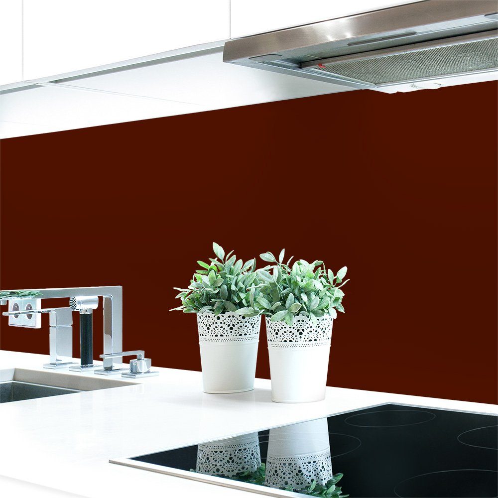 DRUCK-EXPERT Küchenrückwand Küchenrückwand Rottöne Unifarben Premium Hart-PVC 0,4 mm selbstklebend Oxidrot ~ RAL 3009