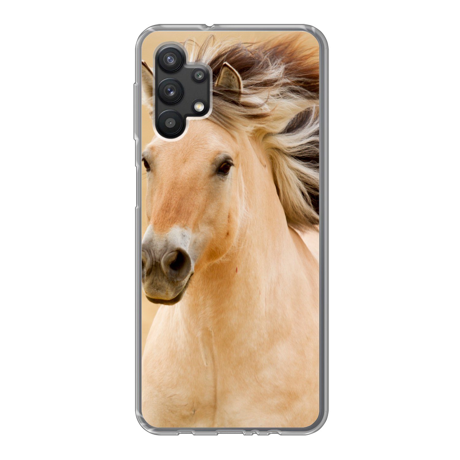 MuchoWow Handyhülle für Samsung Galaxy A32 5G Pferde - Tiere - Mähne - Porträt, Smartphone-Bumper, Print, Handy Schutzhülle Dünn