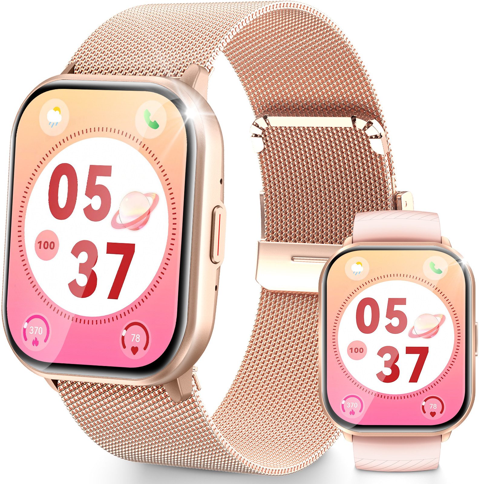 Yuede Smartwatch Damen Herren, Neueste Fitness Uhr mit Anruffunktion Smartwatch (1,83 Zoll), Fitness Tracker Armbanduhr mit Schrittzähler, Blutsauerstoff, Blutdruckmessung, Schlafüberwachung, AI Voice und SNS-Benachrichtigung etc., Bluetooth 5.3 Sportuhr, IP67 wasserdicht, unterstützt 120+ Sportmodi, verfügbar für Android 5.0+ / iOS 9.0+
