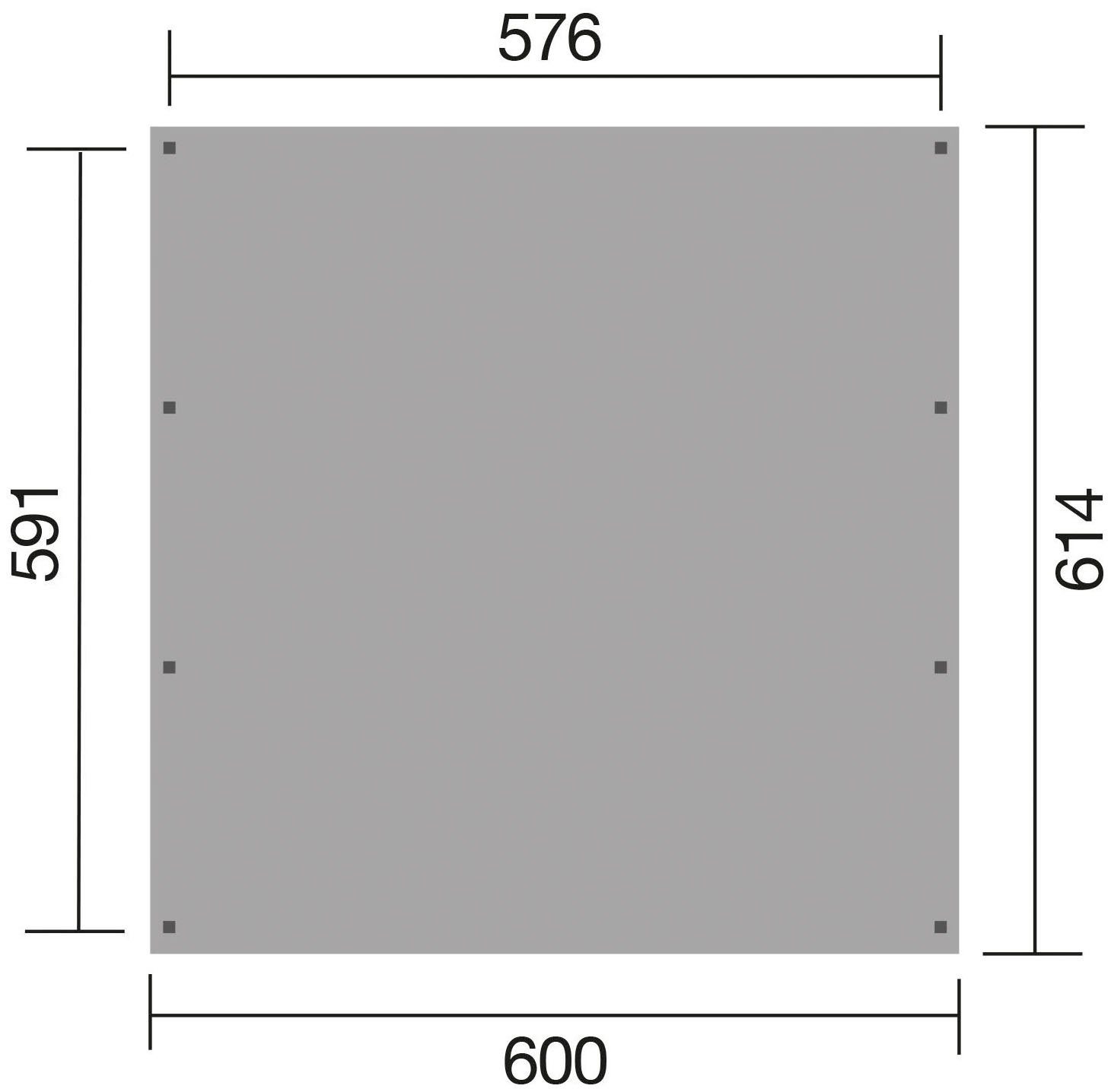 Einfahrtshöhe Doppelcarport 609 weka Gr. 214 600x614 BxT: cm cm, 1,