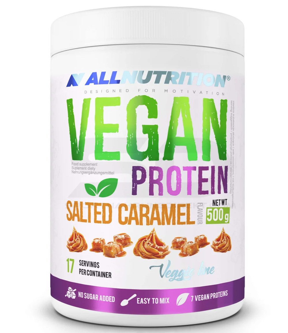 ALL NUTRITION ALL NUTRITION VEGAN PROTEIN Pulver Eiweiß Whey 500g Pulver, 1 er Dose à 500 g, Hoher Proteingehalt, Frei von tierischen Inhaltsstoffen