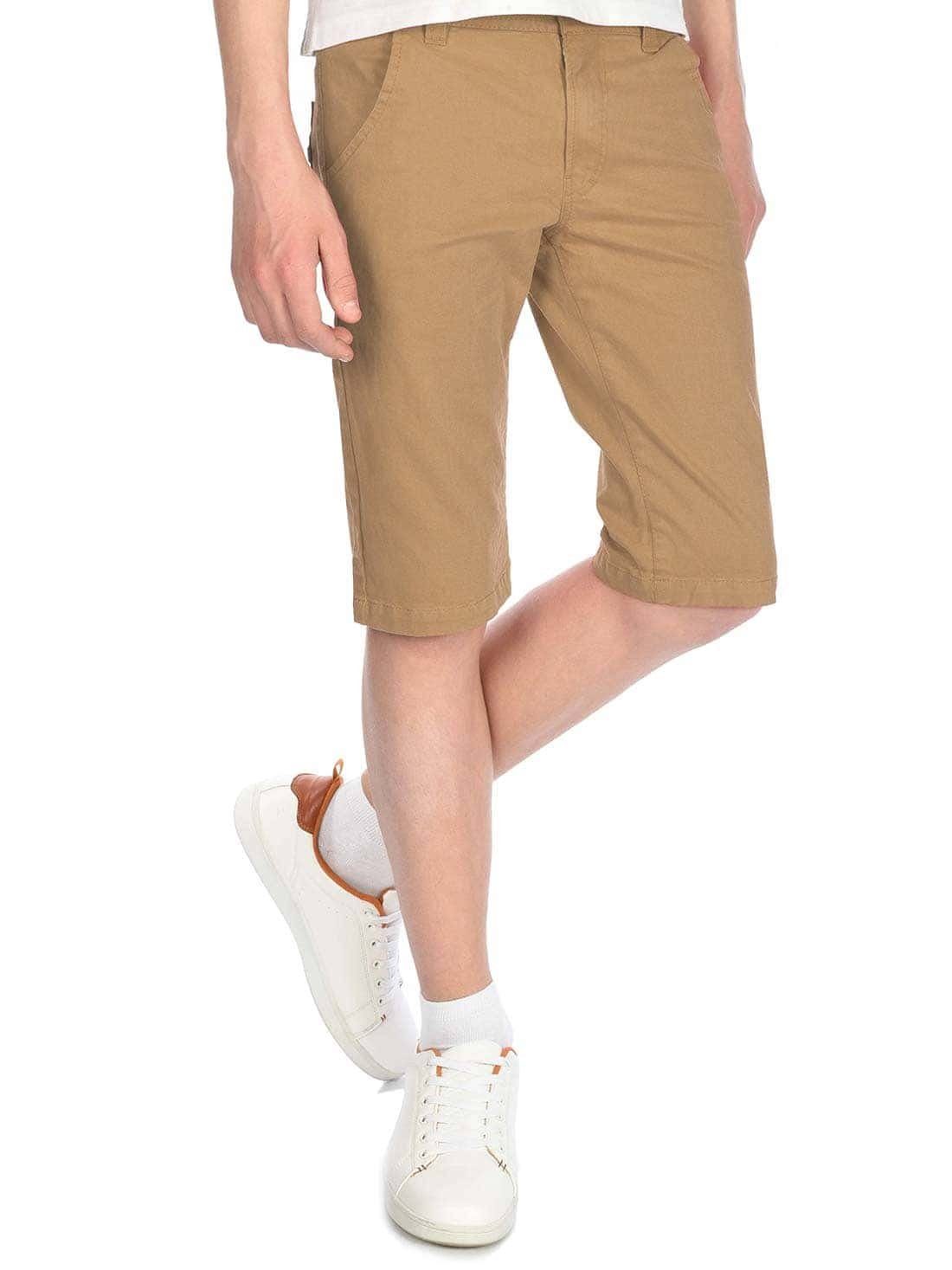 Chino Bund (1-tlg) Chinoshorts Shorts mit elastischem Kinder Beige Jungen BEZLIT