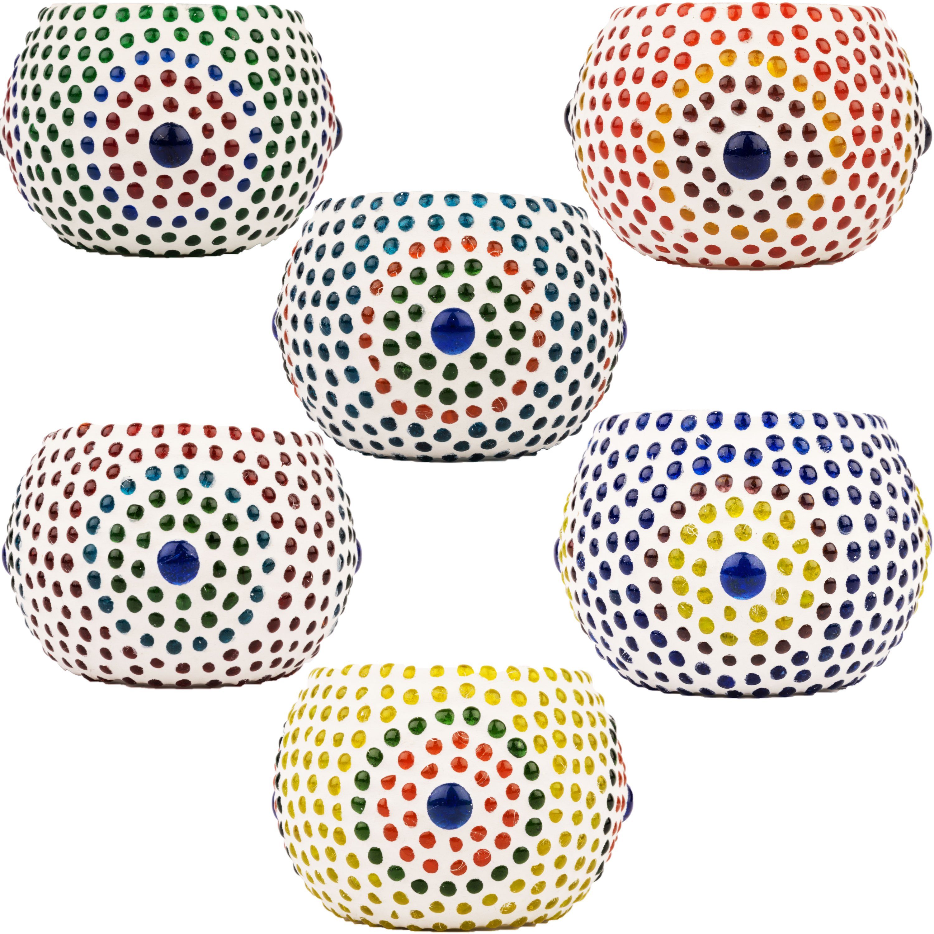 Marrakesch Orient & Mediterran Interior Teelichthalter 6er SET Orientalisches Windlicht Ajan, Handarbeit