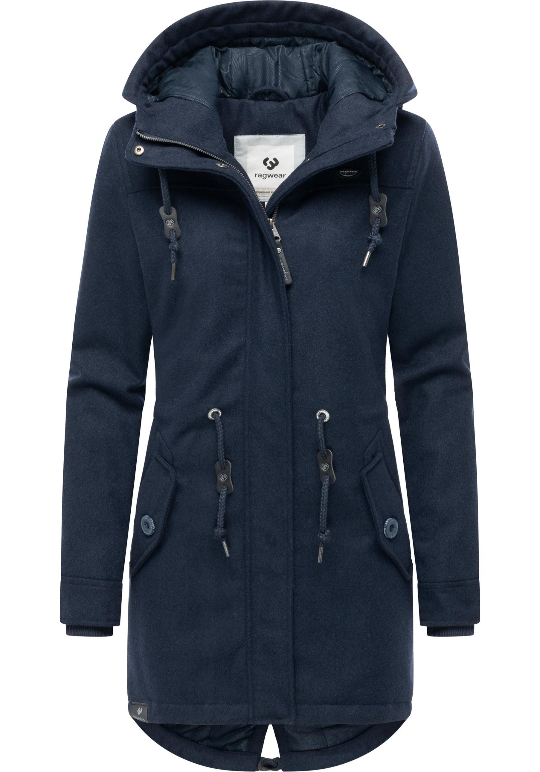 Ragwear Wintermantel Ellba Coat A YOUMODO Warmer Damen Winterparka mit großer Kapuze