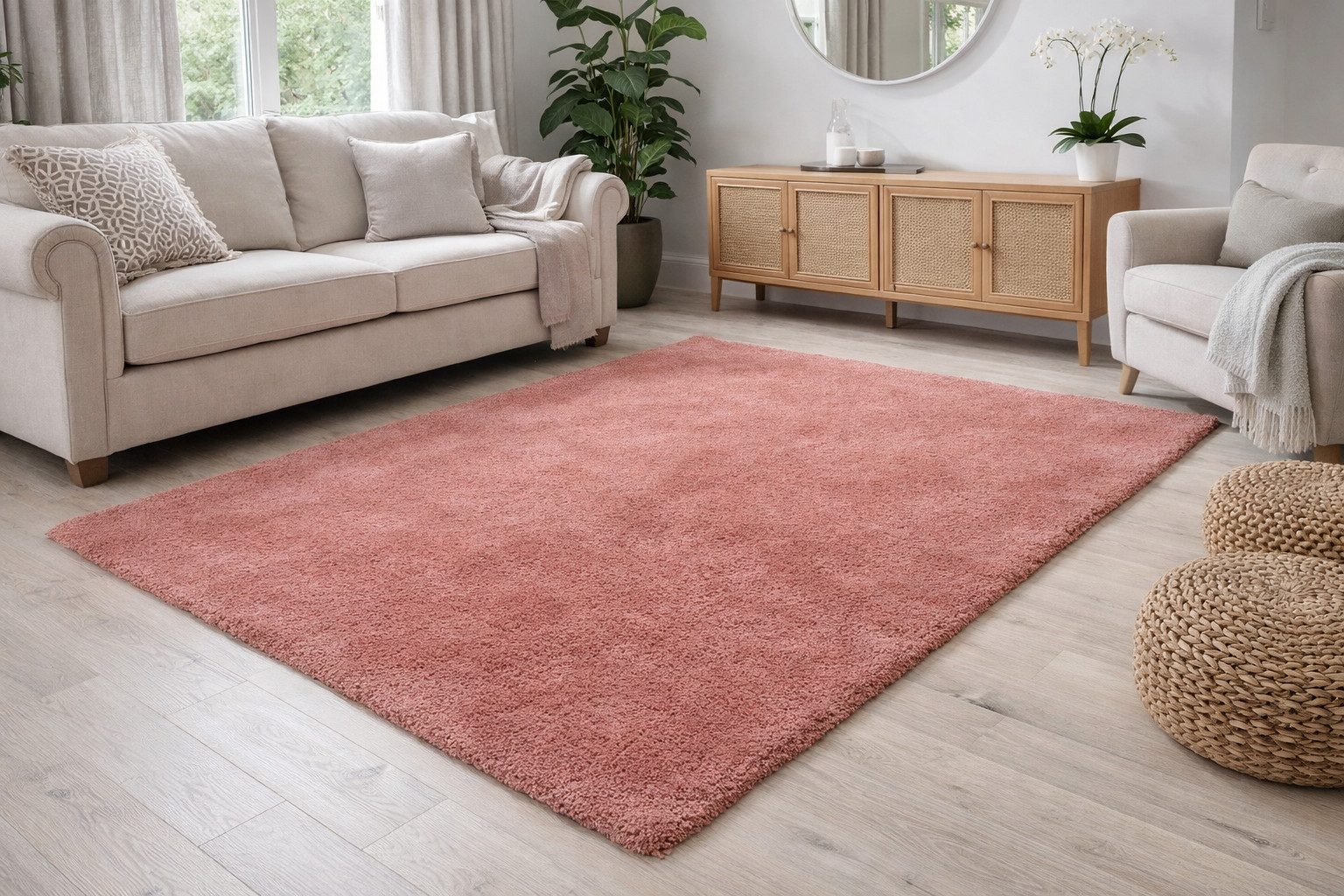 Vimoda Fellteppich Mikrofaser Ultra Weich, Teppich Wohnzimmer in moderne Farben, Rechteckig, Höhe: 18 mm, Teppich Hochflor Mikrofiber Läüfer Shaggy Flauschiger
