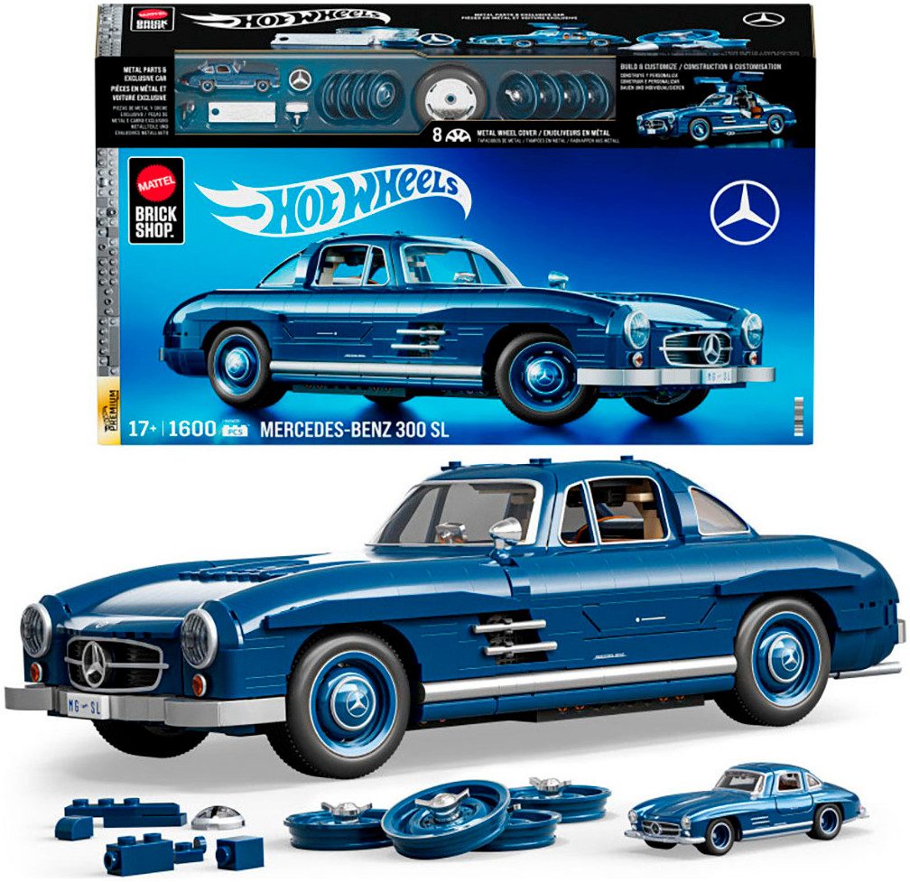 Mattel® Modellbausatz Mattel Brick Shop Hot Wheels, PREMIUM SERIES MERCEDES-BENZ, Maßstab 1:12, (1600-tlg)