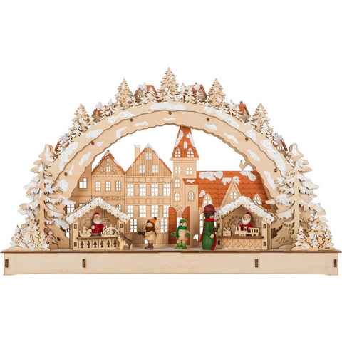 Myflair Möbel & Accessoires LED Schwibbogen Weihnachtsdeko (1-tlg), aus Holz, mit LED Beleuchtung, Höhe ca. 28 cm