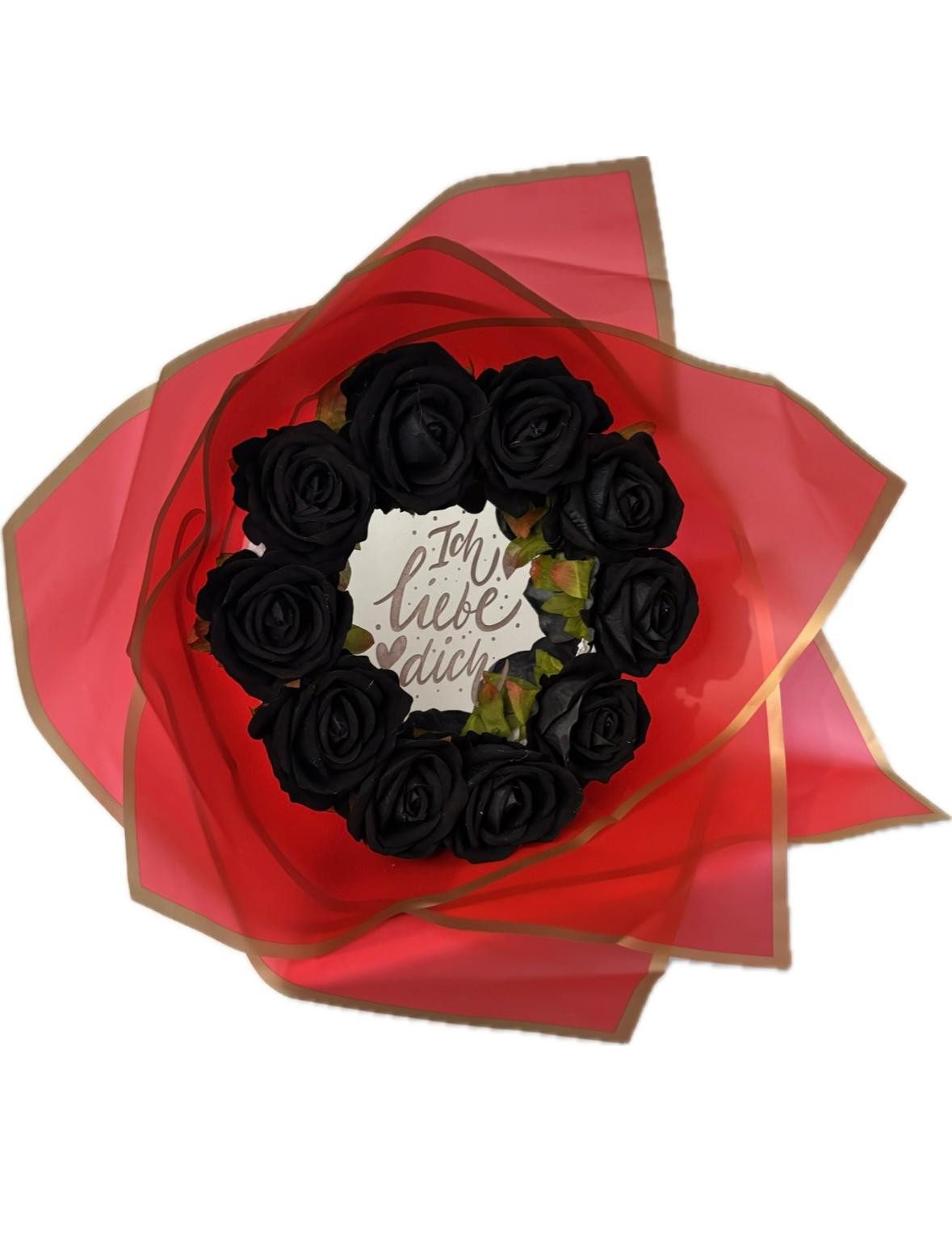 Kunstblumenstrauß Blumenstrauß / Rosen / Bouquets / Blumen / Künstliche Blume LED, M-Diamant, LED-Beleuchtung, Acrylspiegel mit Gravur, Geschenkverpackung