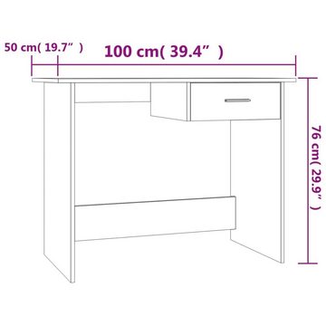 furnicato Schreibtisch Betongrau 100×50×76 cm Holzwerkstoff