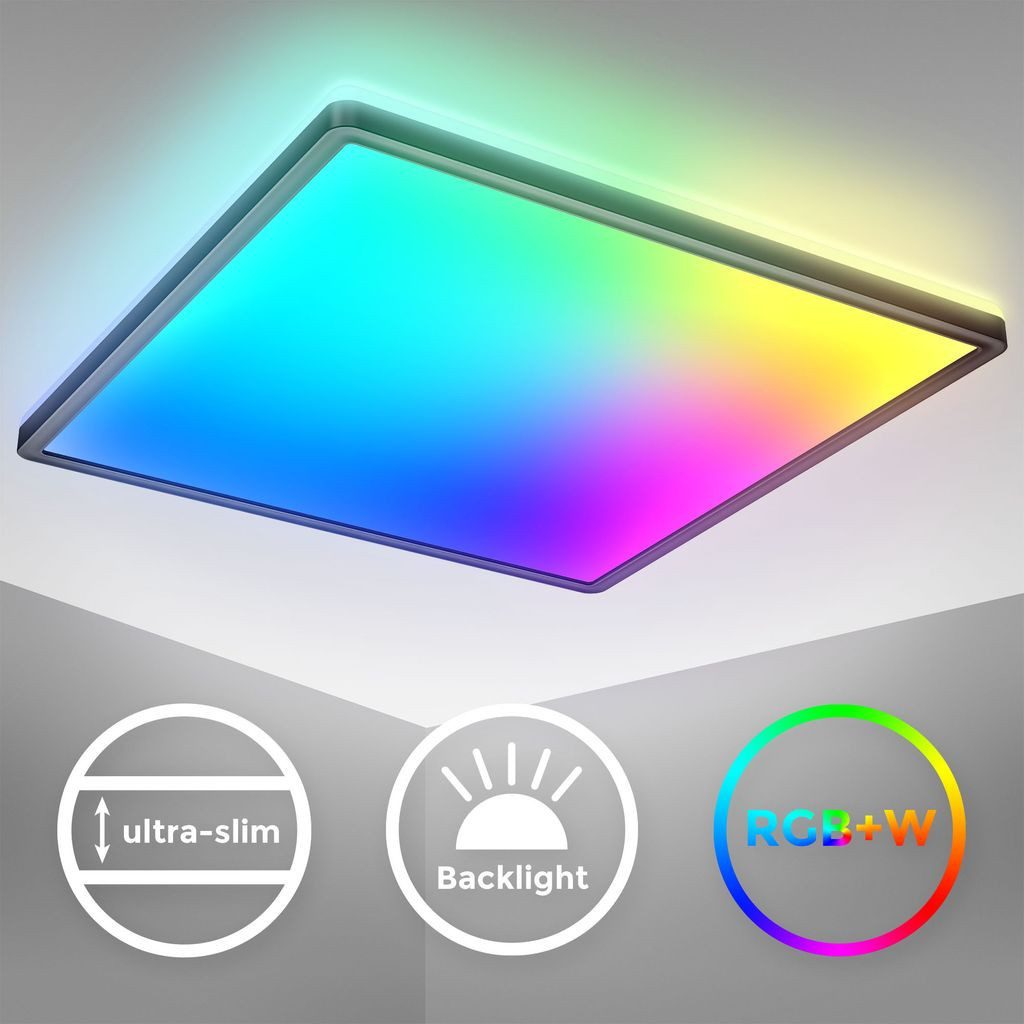 B.K.Licht LED Deckenleuchte RGBW LED Panel dimmbar 42x42cm ultraflach schwa günstig online kaufen