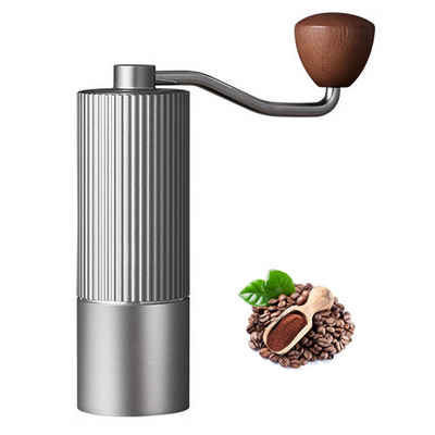 Silberstern Kaffeemühle Kaffeemühle – manuelle multifunktionale Getreide-Kaffeebohnenmühle, Mobile Outdoor-Kaffeemaschine, silber