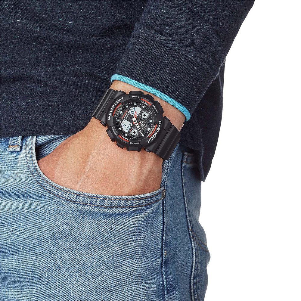 CASIO Digitaluhr Casio G-Shock GA-100-1A4ER GA-100-1A4ER, Hochwertiges Produkt mit zeitlosem Design, sorgfältiger Verarbeitung