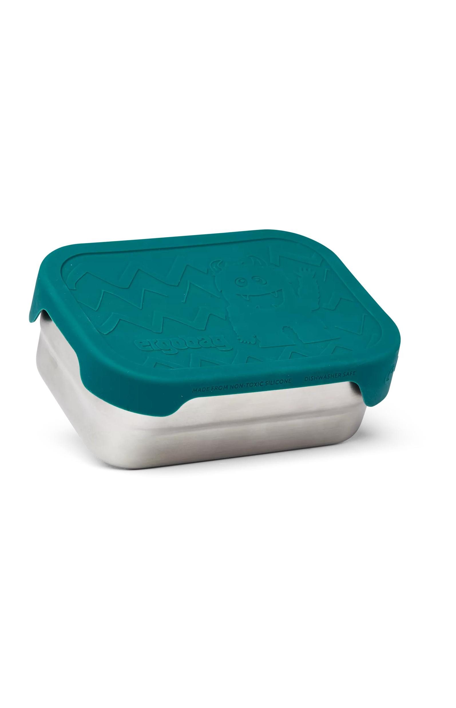 ergobag Lunchbox Edelstahl Brotdose, Edelstahl, (Edelstahl Brotdose, 3-tlg., 1x Brotdose, 1x Trennfach), spülmaschinengeeignet bis 45 Grad, Handwäsche empfohlen