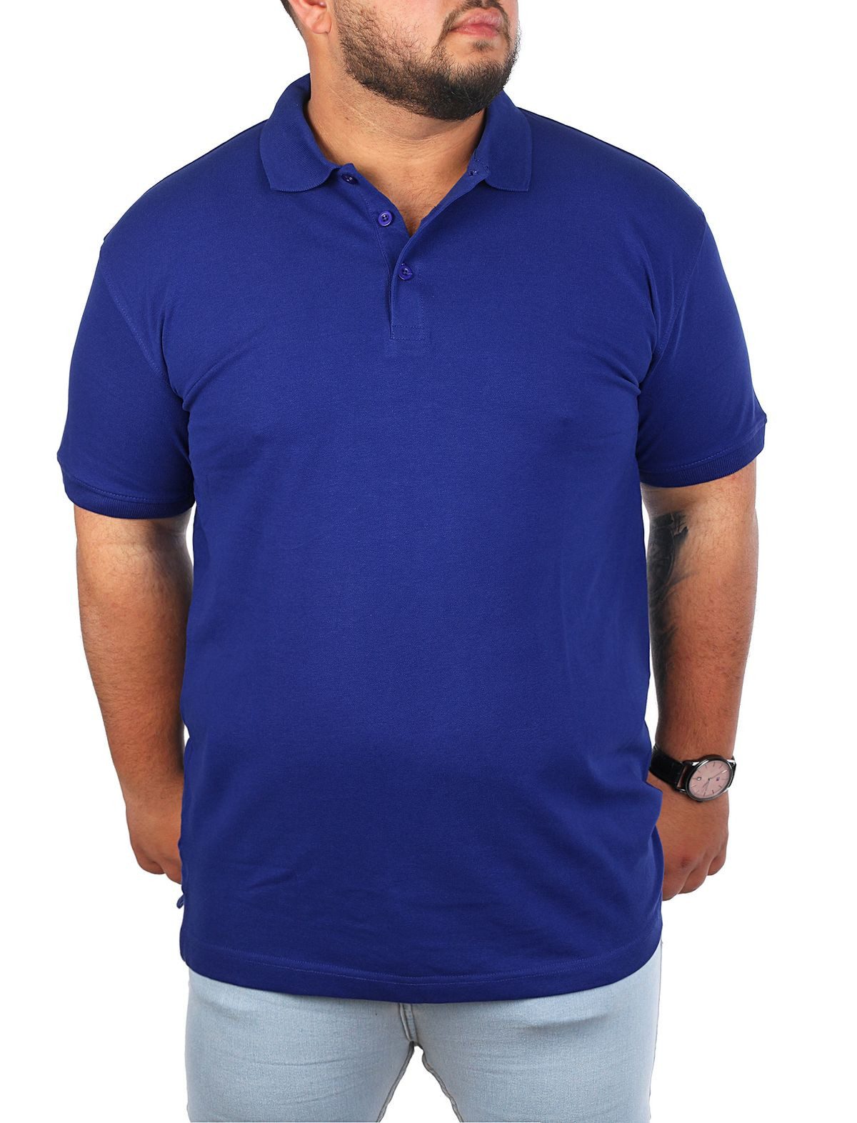 Young & Rich Poloshirt Herren Übergröße Basic big size optimierte moderne Passform mit Knopfleiste unifarben kurzarm regular fit
