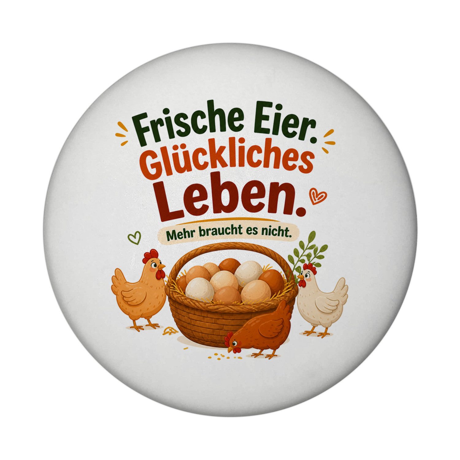 speecheese Magnet Magnet Frische Eier fröhlichem Hühnerhof Motiv Dekomagnet Mit Spruch: