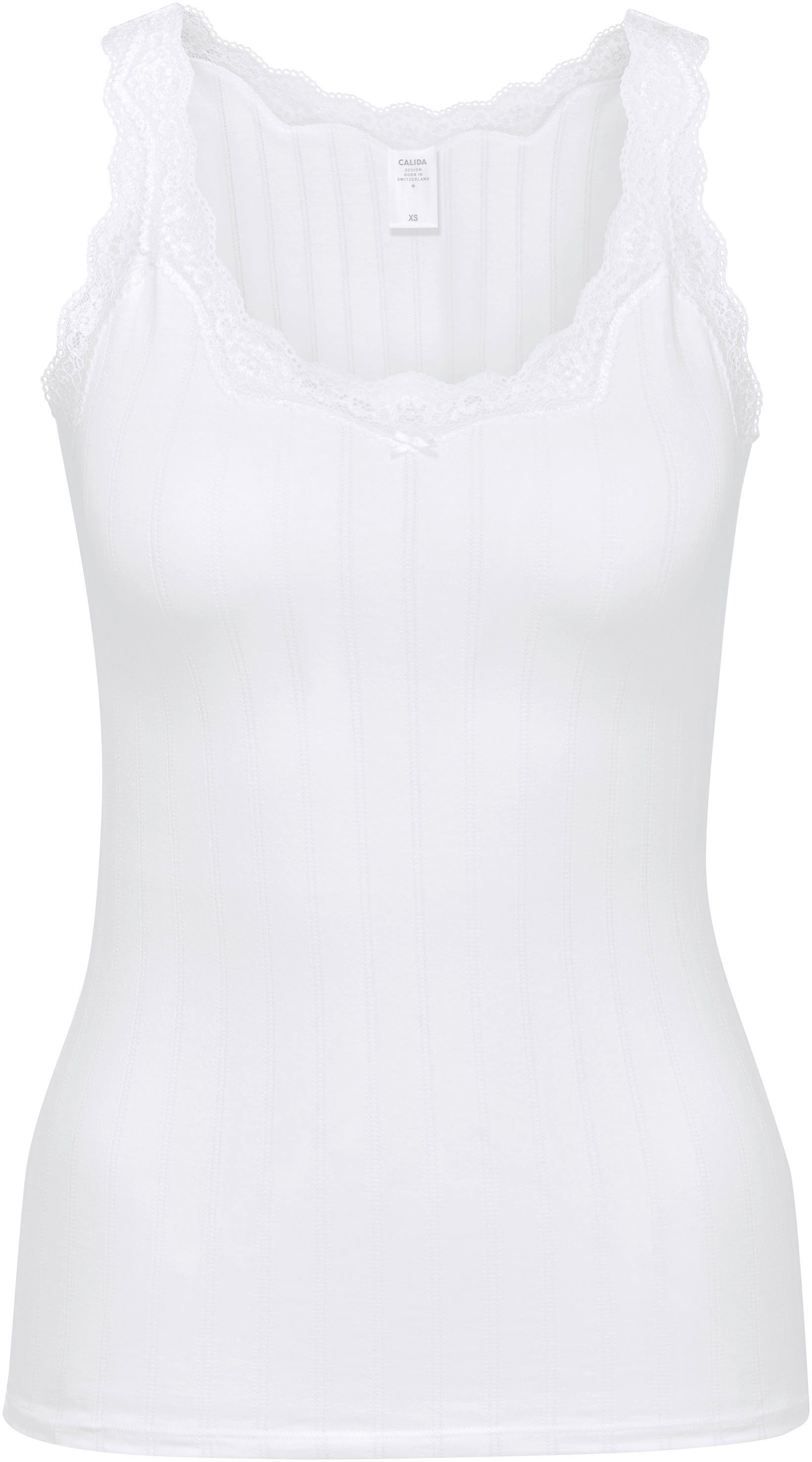 CALIDA Tanktop Etude Toujours zarte Spitze, Nadelstreifen-Design, Cotton-Mi günstig online kaufen