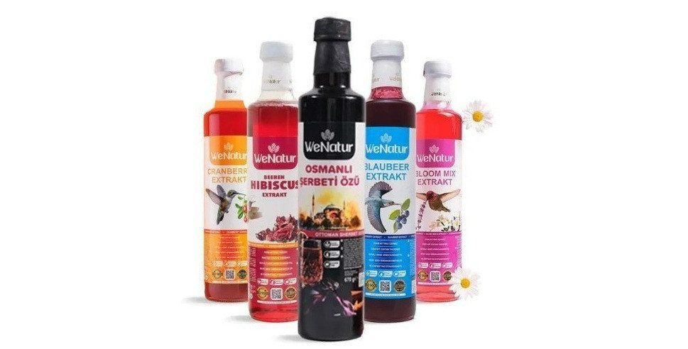 We_Natur Sirup Frucht & Pflanzenextrakt Set 5er – Natürliche Vielfalt, 3470 g, 100 % Natürlich, Erfrischendes aromatisches Getränk