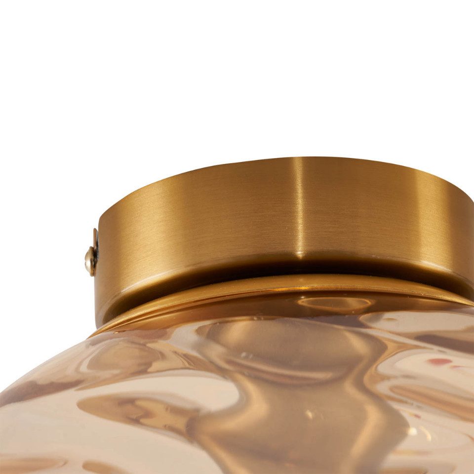 Qazqa Deckenleuchte Pillon, ohne Leuchtmittel, Extra-Warmweiß, QAZQA Deckenleuchte, e27, gold, Glas, Design