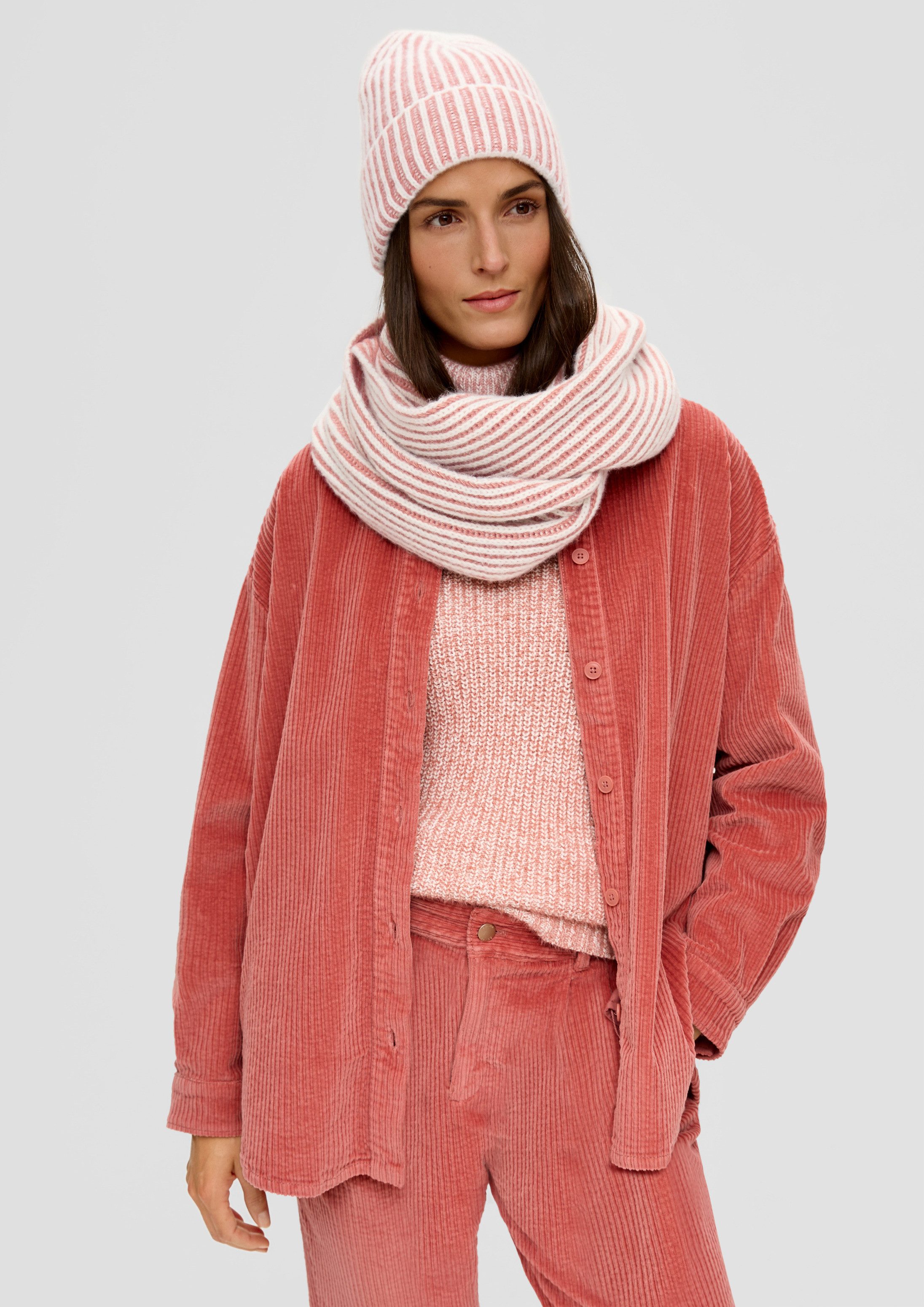 s.Oliver Loop Snood, Loop-Schal aus Baumwollmix mit Wolle