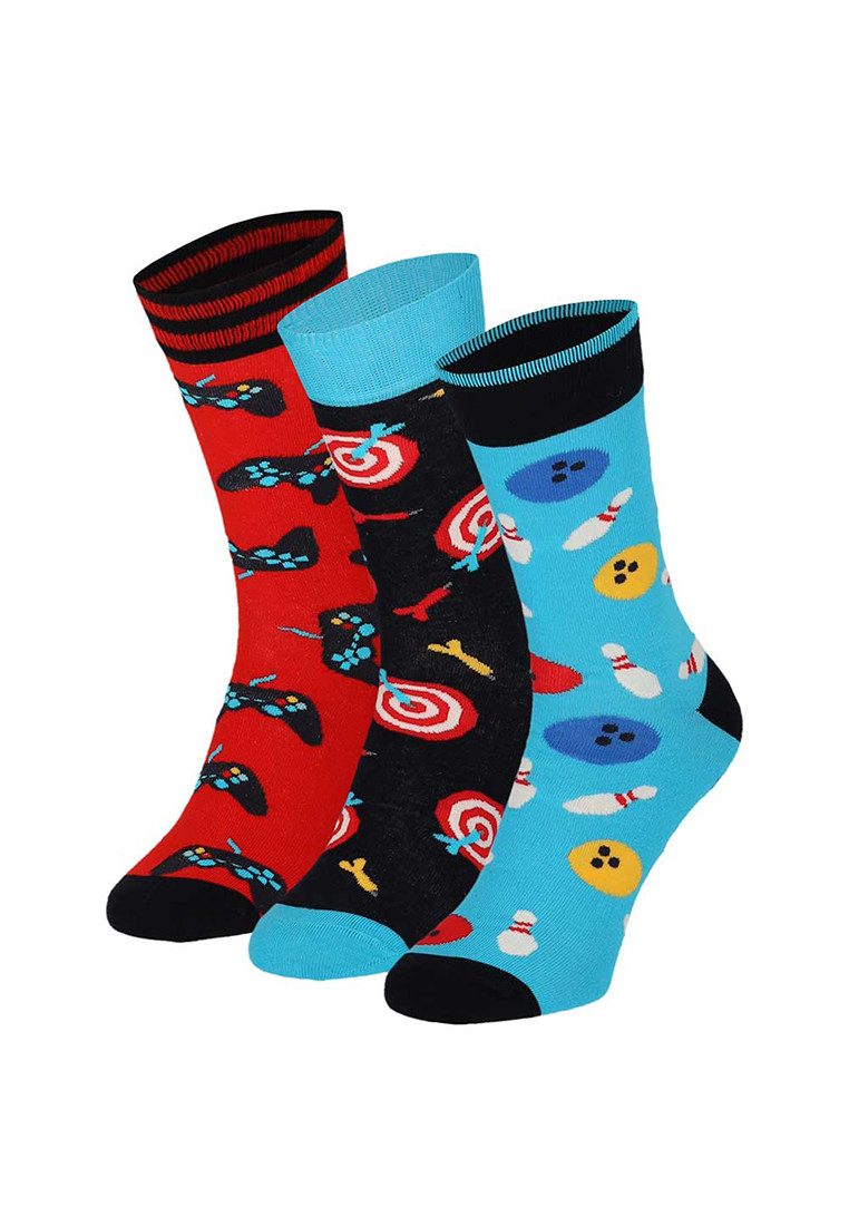 Socken Herren Gaming Design 3er Pack Motivsocken Einheitsgröße