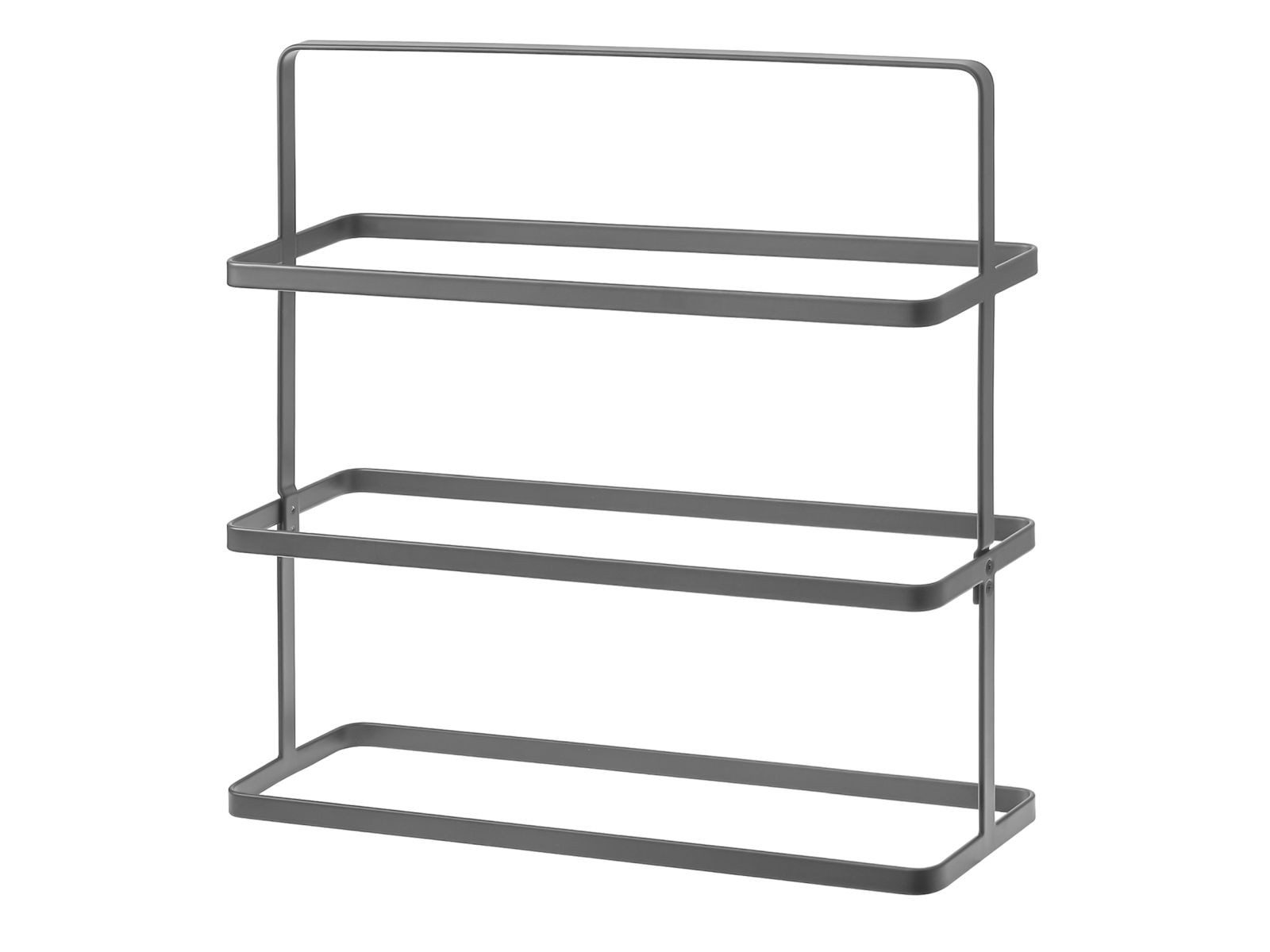 Yamazaki Schuhregal Tower Schuhständer 3 Ebenen Metall schmal tragbar mobil platzsparend, Schuhständer, Schuhablage, für 8 bis 9 Paar Schuhe, freistehend