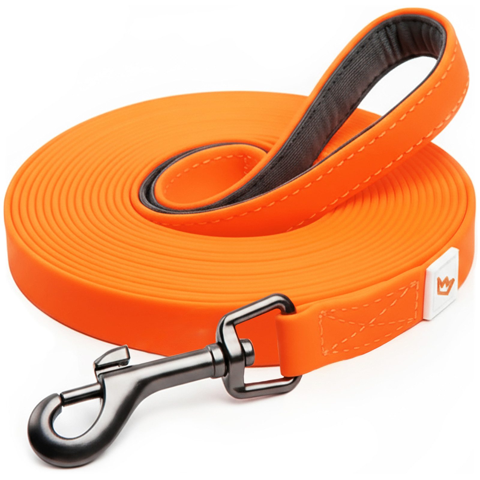 Rudelkönig Schleppleine PVC Schleppleine für Hunde mit Griffpolsterung, Robuste Hundeleine, PVC (1-tlg), Wetterfeste Schleppleine mit Handschlaufe, Verschiedene Längen