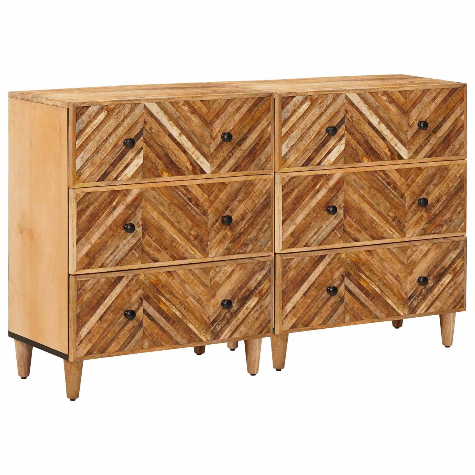 vidaXL Schranksystem Stauraumschränke 2 Stk. 60 x 33,5 x 75 cm Massivholz (2-St)