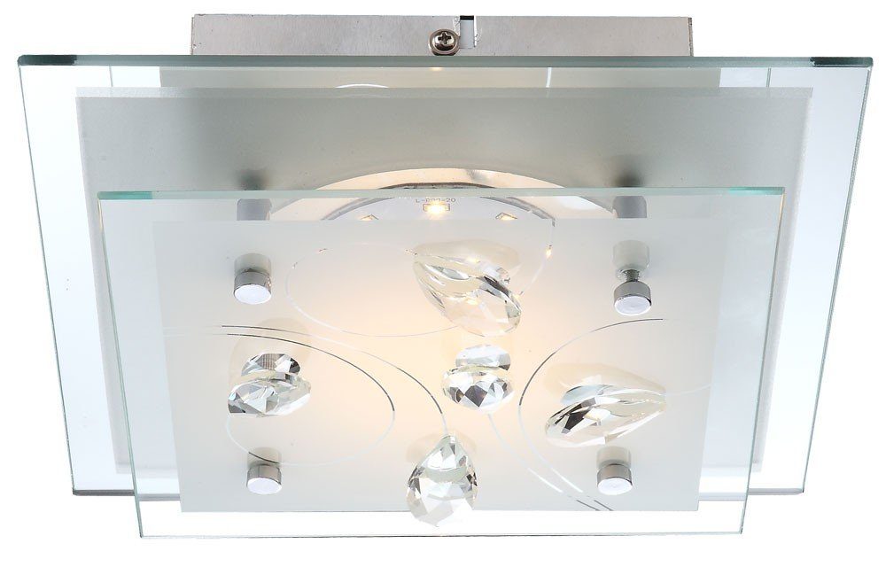 Warmweiß, Kristall verbaut, LED-Leuchtmittel Deckenleuchte, Deckenlampe etc-shop Deckenleuchte fest LED LED Modern Wohnzimmerlampe