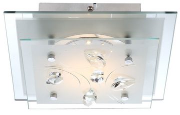 etc-shop LED Deckenleuchte, LED-Leuchtmittel fest verbaut, Warmweiß, LED Deckenleuchte Modern Wohnzimmerlampe Kristall Deckenlampe