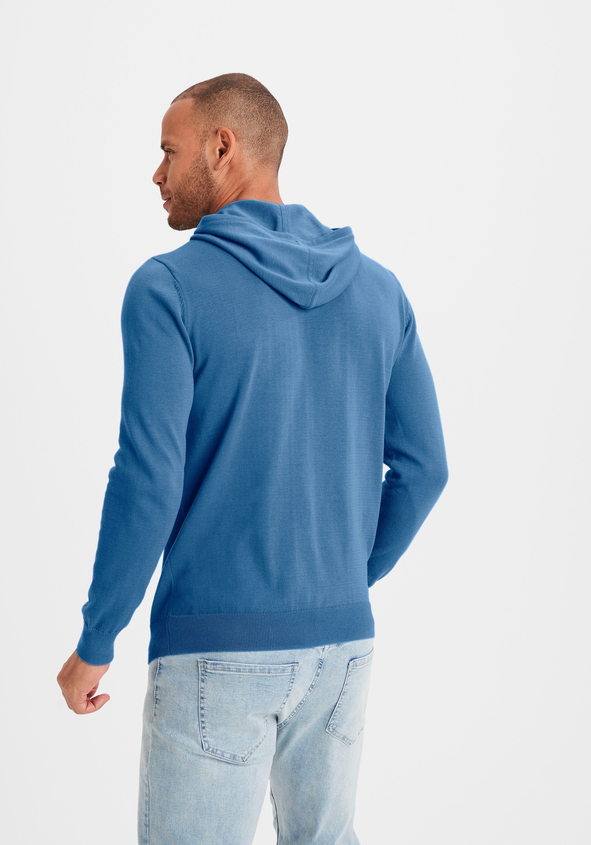 H.I.S Hoodie, Strickpullover mit Kapuze Feinstrick aus pflegeleichter Baumwollmischung