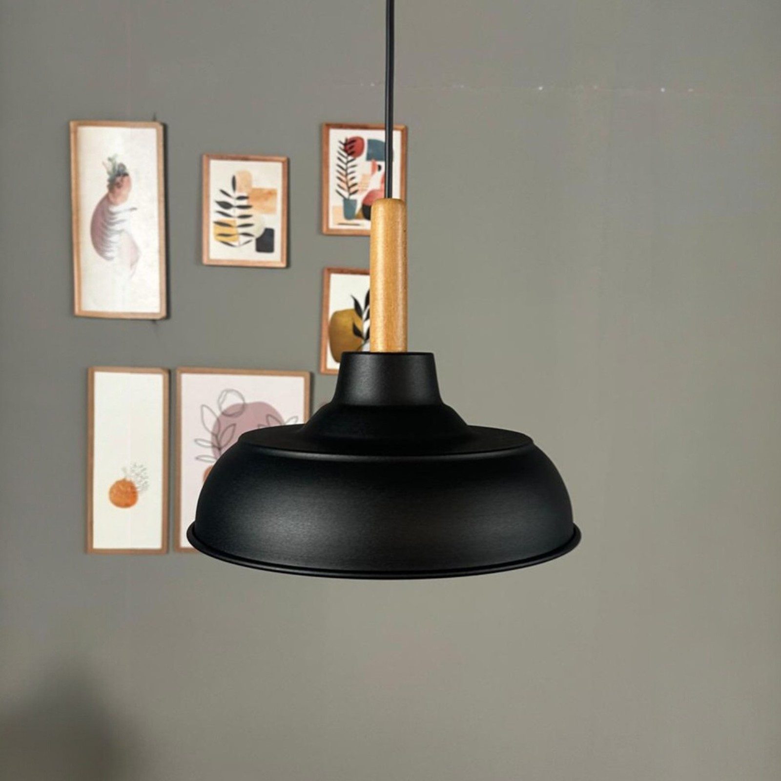 Bamyum Pendelleuchte Veluna Holz Metall Moderne Pendelleuchte, ohne Leuchtmittel