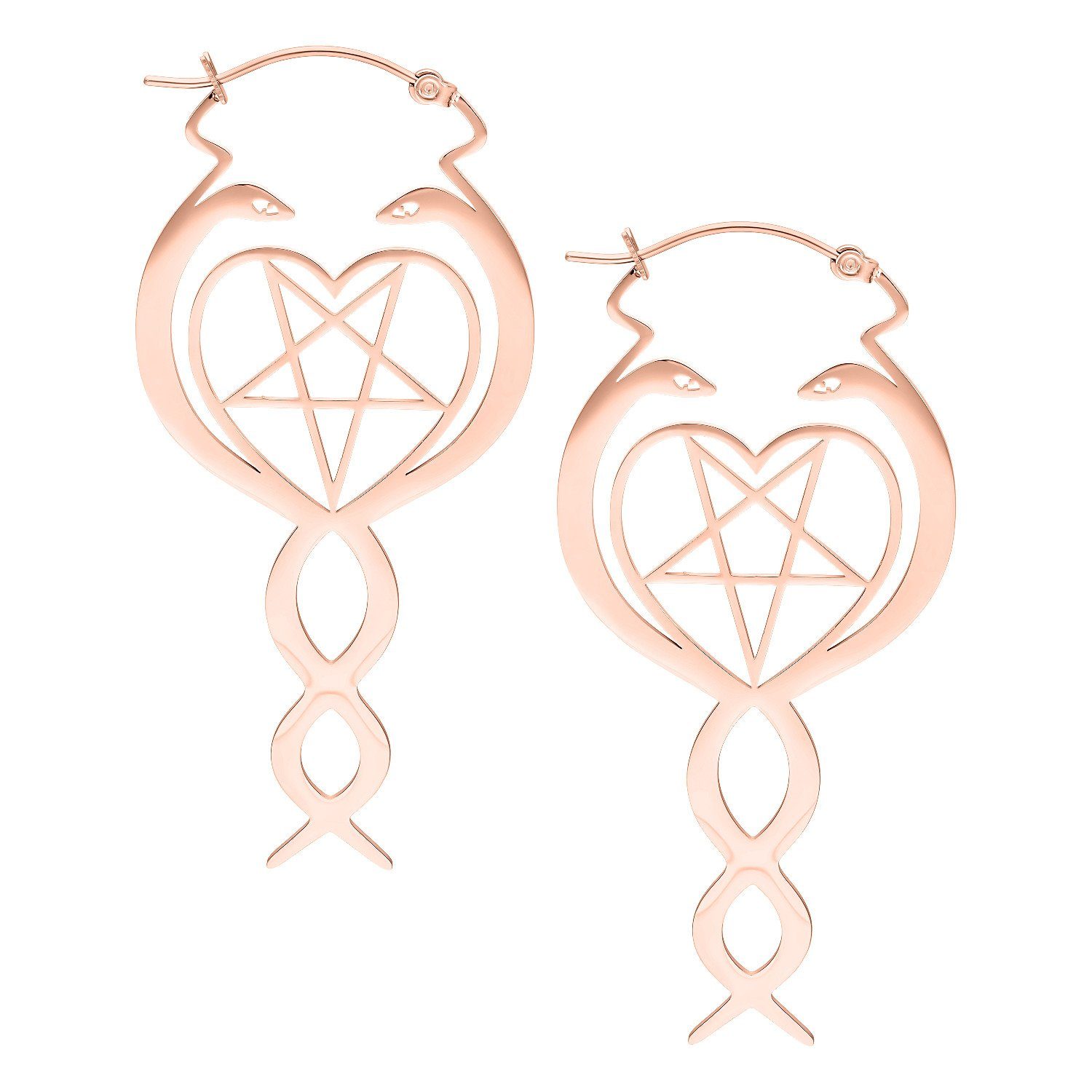 Paar Ohrhänger Nagini Hoops - Roségold