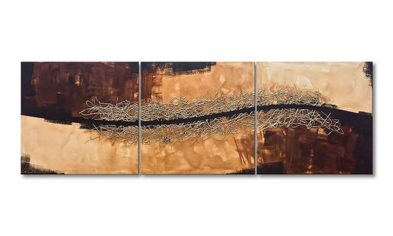 WandbilderXXL XXL-Wandbild Thin Line Between 240 x 80 cm, Abstraktes Gemälde, handgemaltes Unikat