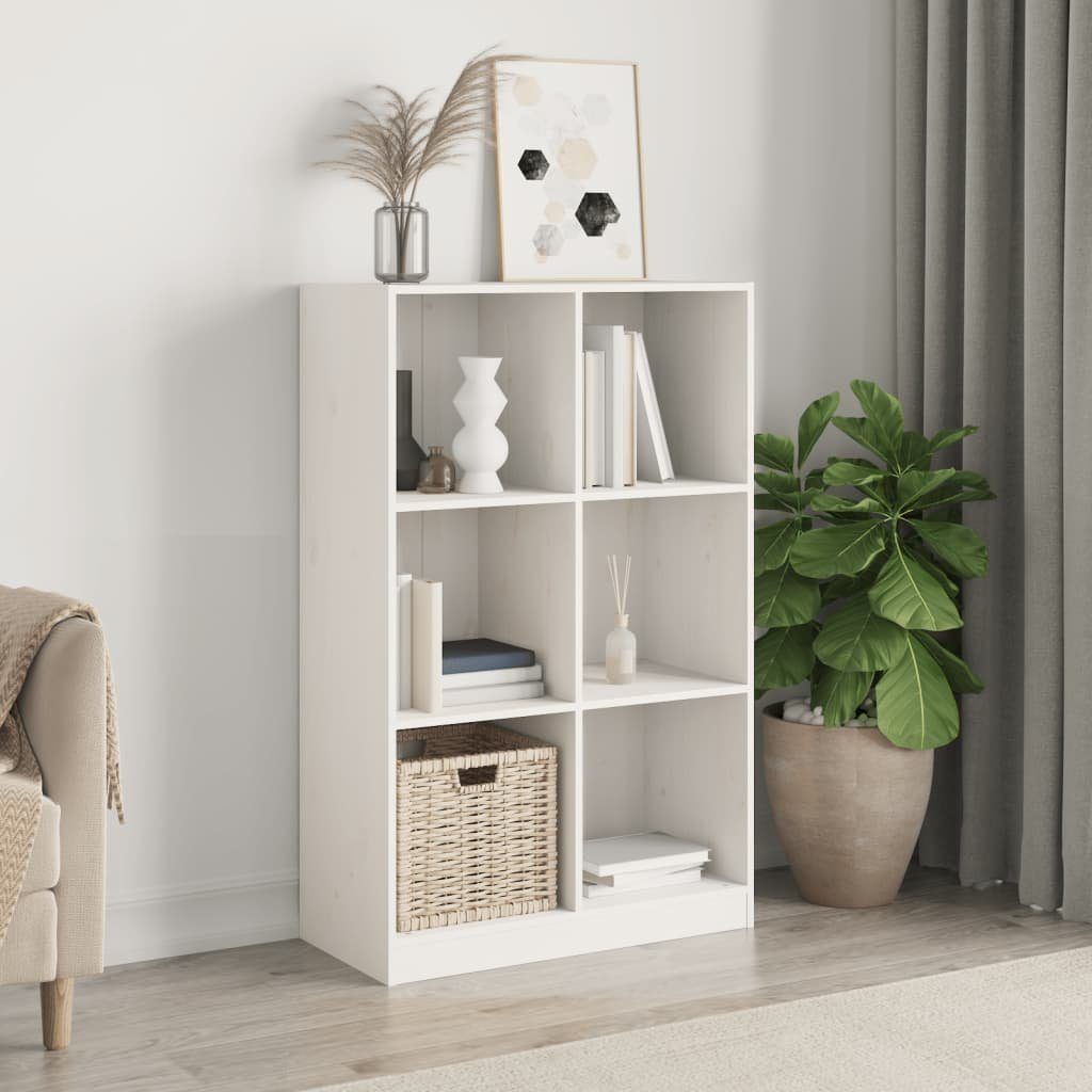 vidaXL Bücherregal Bücherregal Weiß 70x33x110 cm Massivholz Kiefer, 1-tlg.