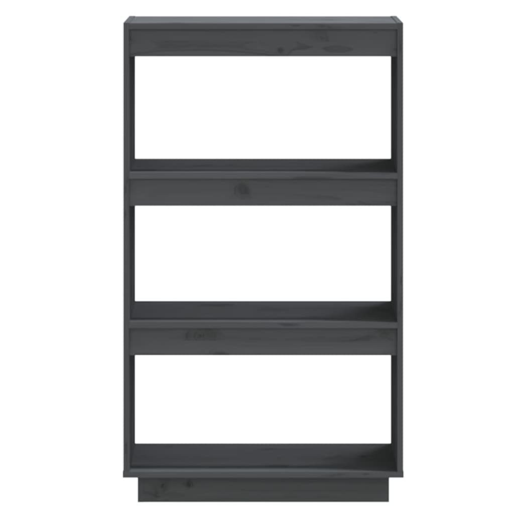 Bücherregal Grau Massivholz cm furnicato Kiefer 60x35x103 Bücherregal/Raumteiler