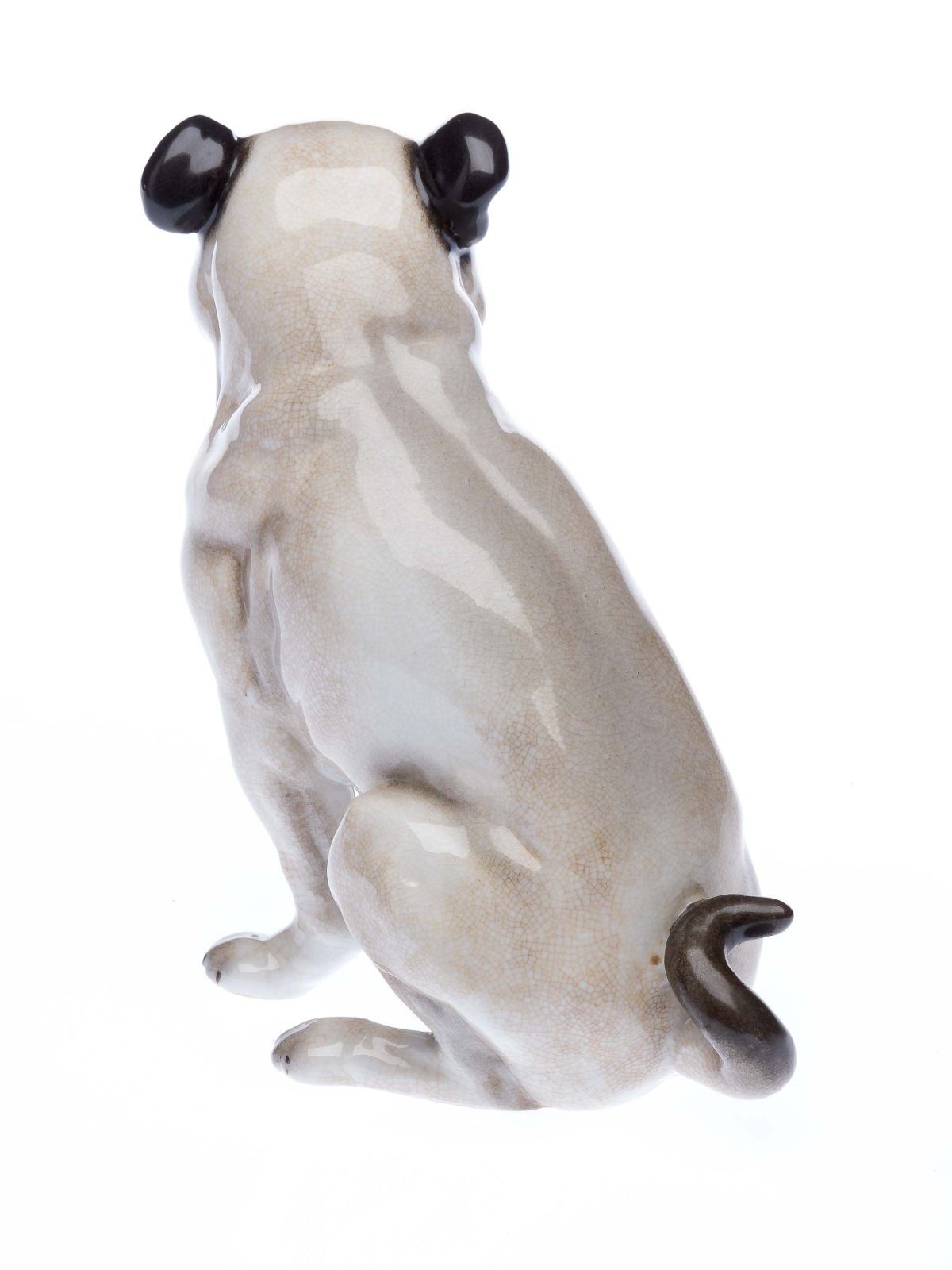Aubaho Dekofigur Porzellanfigur Mops Skulptur Bulldoge Porzellanmo Porzellan Figur Hund