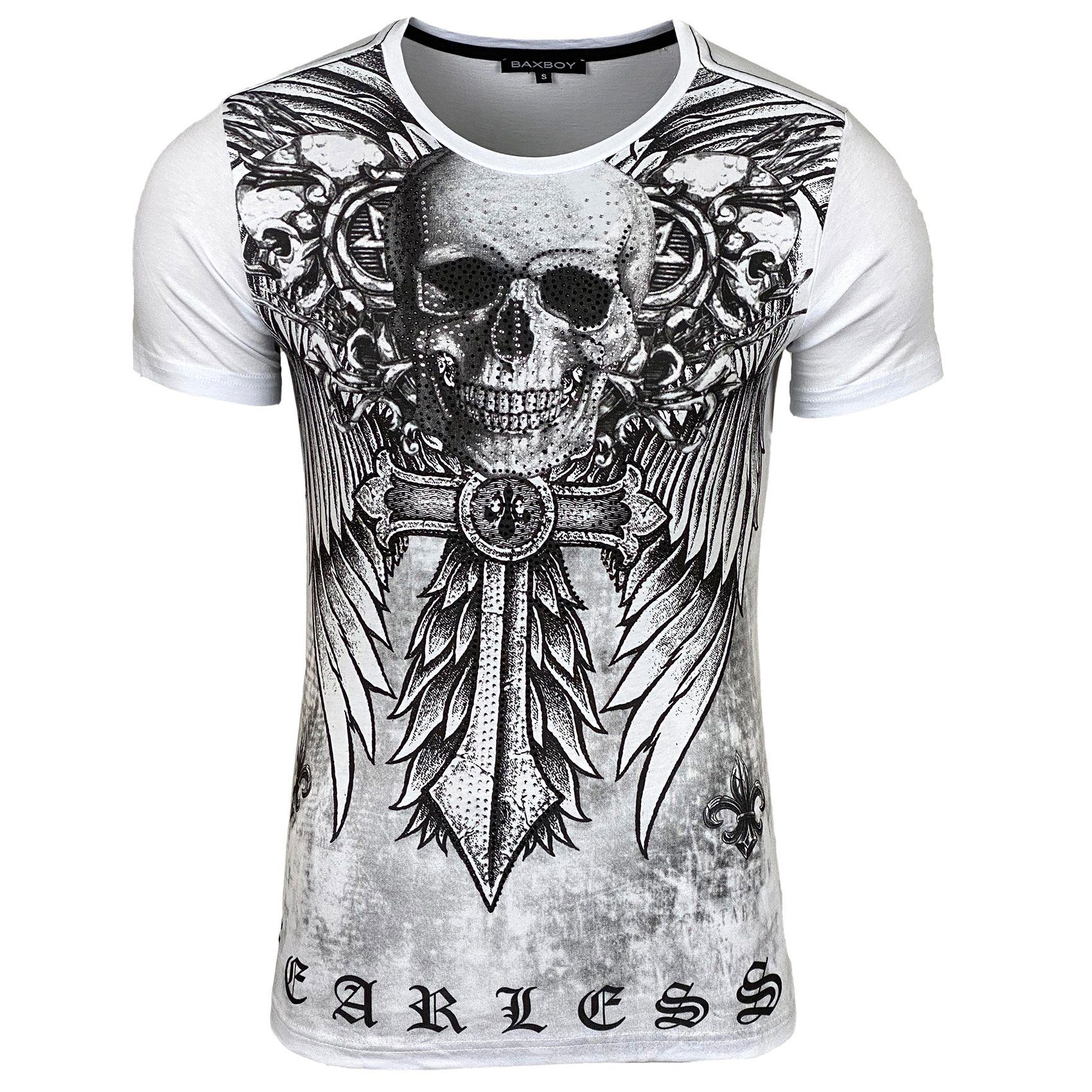 Baxboy T-Shirt Baxboy T-Shirt »BX2314« Rundhals bedruckt Print mit Strassst günstig online kaufen