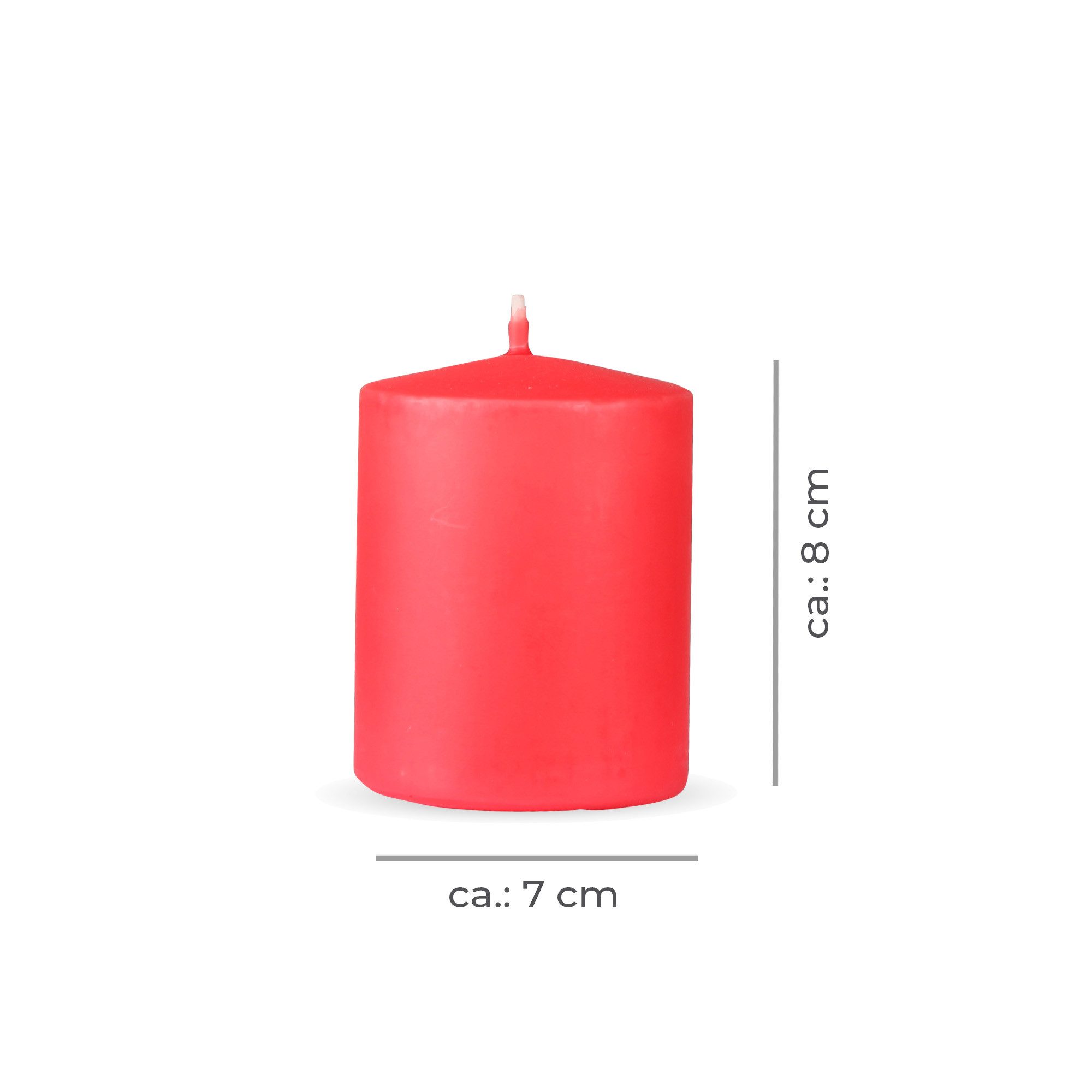 HS Candle Stumpenkerze Säulenkerze Ø7cm (1-tlg), Wachskerzen - unparfümierte Säulenkerzen - viele Farben/Größen