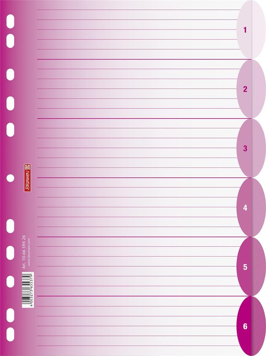 BRUNNEN Aktenordner BRUNNEN 106659426 Ringbuchregister Colour Code blanko pink
