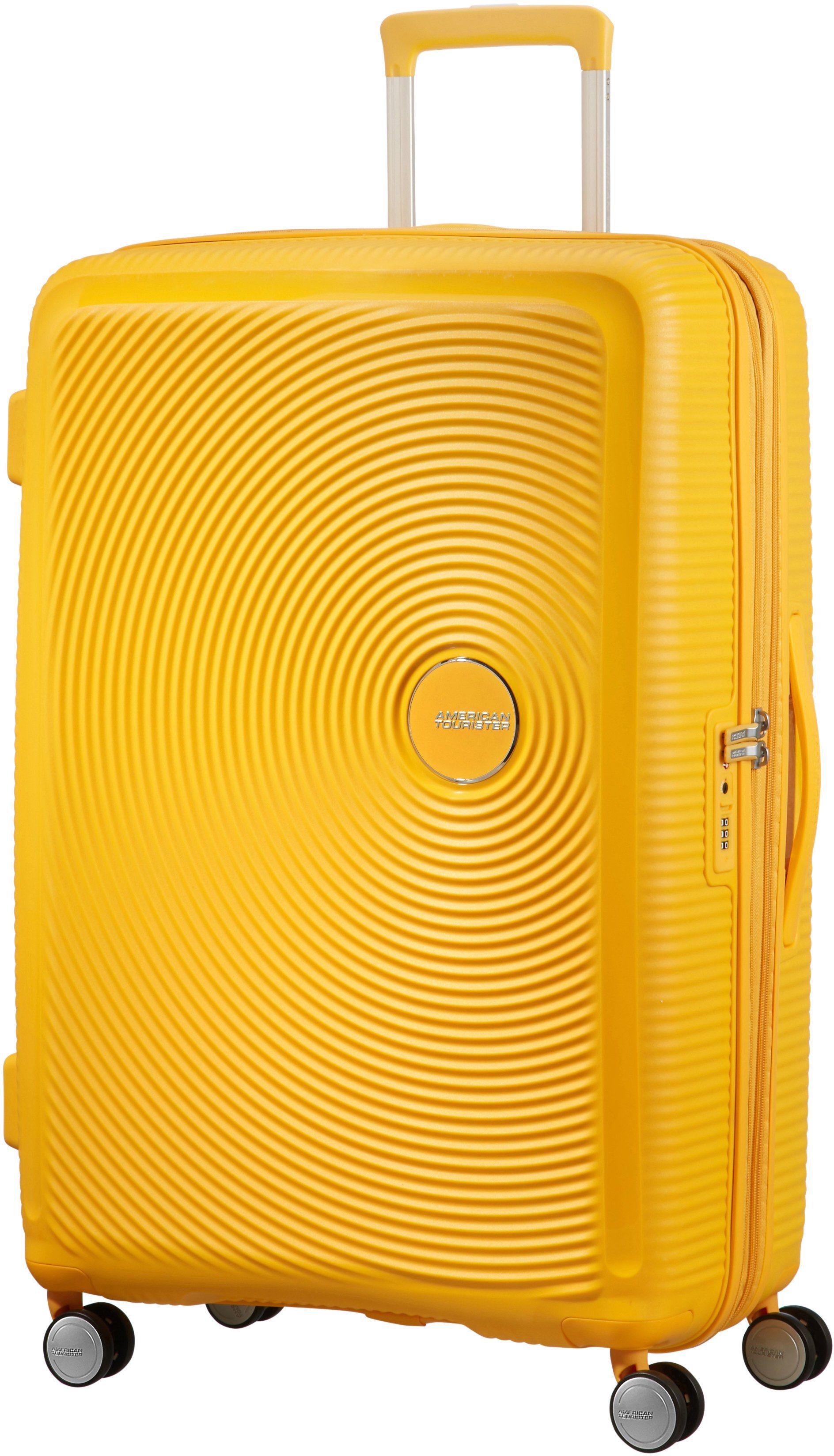 American Tourister® Hartschalen-Trolley Soundbox, Golden Yellow Rollen, 4 Volumenerweiterung 77 mit cm