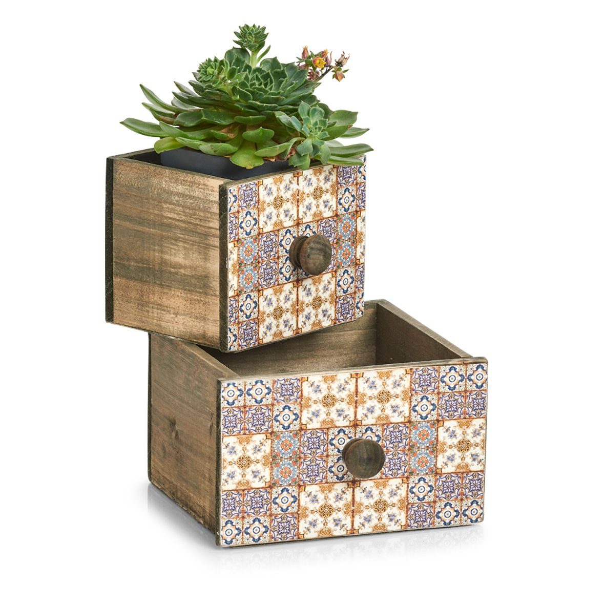 Zeller Present Aufbewahrungskorb Schubladenbox "Mosaik, Holz