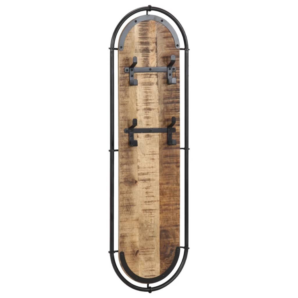 vidaXL Garderobenständer Wandgarderoben mit 4 Haken 2 Stk. Raues holz, (1 St)