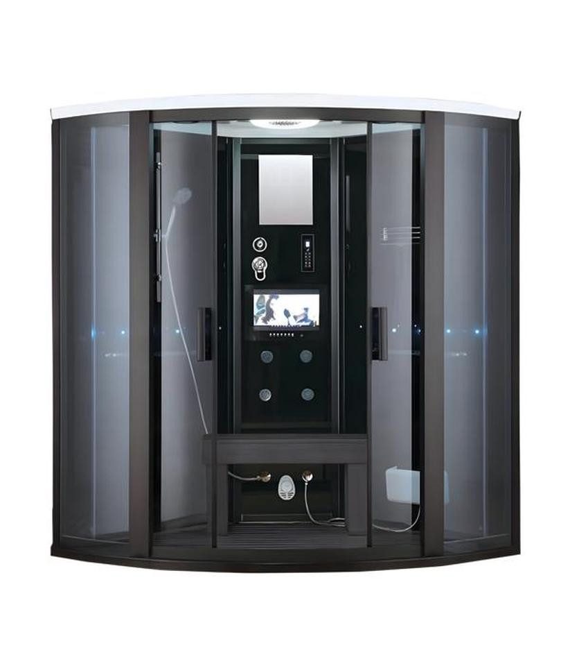 JVmoebel Dampfdusche Luxus Massageduschkabine aus Glas mit Regenbrause und LED-Beleuchtung, BxT: 150x150 cm, 1-tlg., Made in Europe