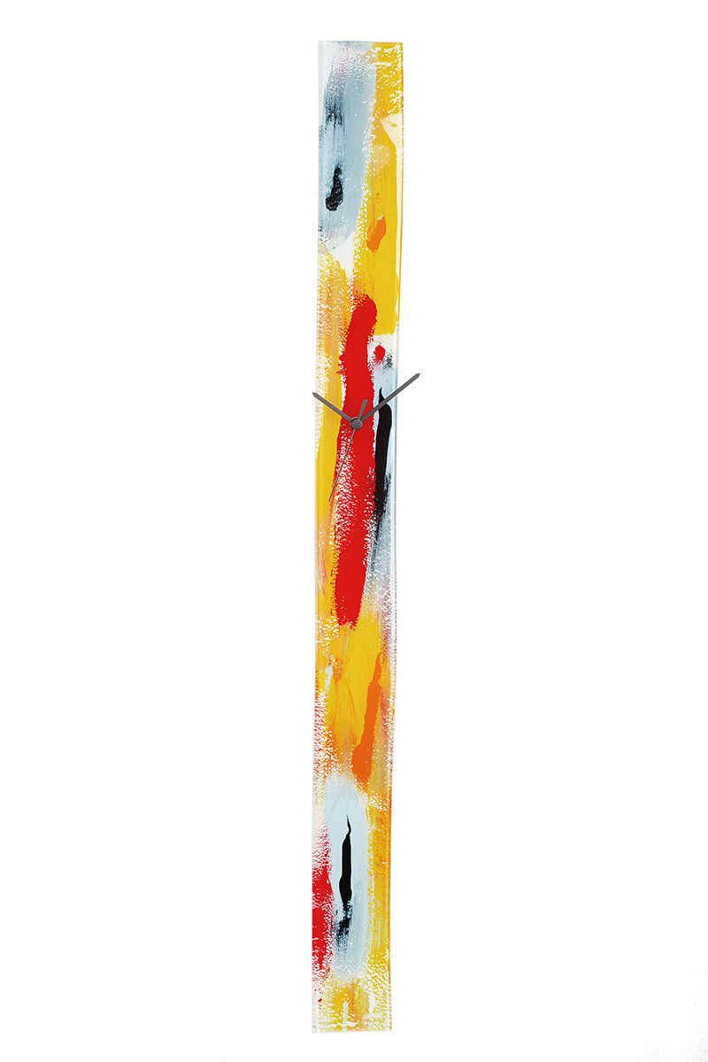 GILDE Wanduhr Glasart, Wanduhr, rechteckig, "Ancona", Glas, mehrfarbig groß H98cm