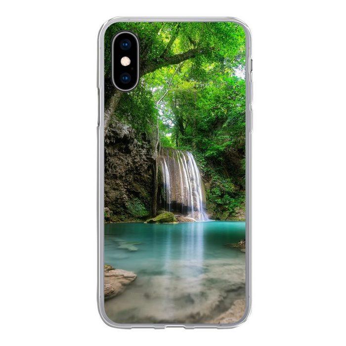 MuchoWow Handyhülle Erawan-Wasserfall in Kanchanaburi Thailand. Handyhülle Apple iPhone X/10 Smartphone-Bumper Print Handy