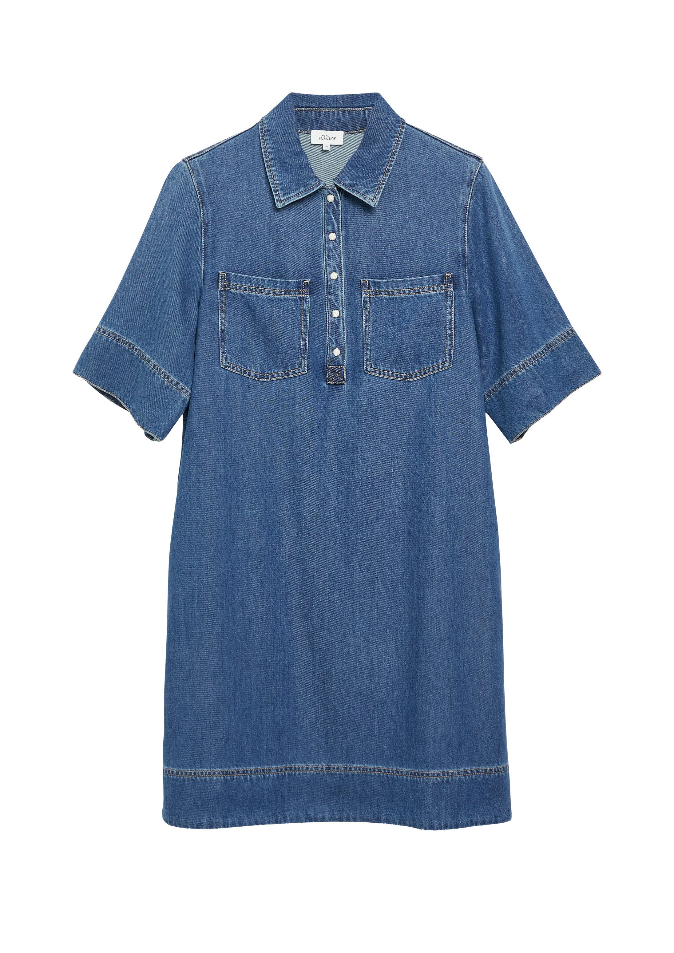 s.Oliver Minikleid Kleid Kurzes Jeanskleid mit Eingrifftaschen