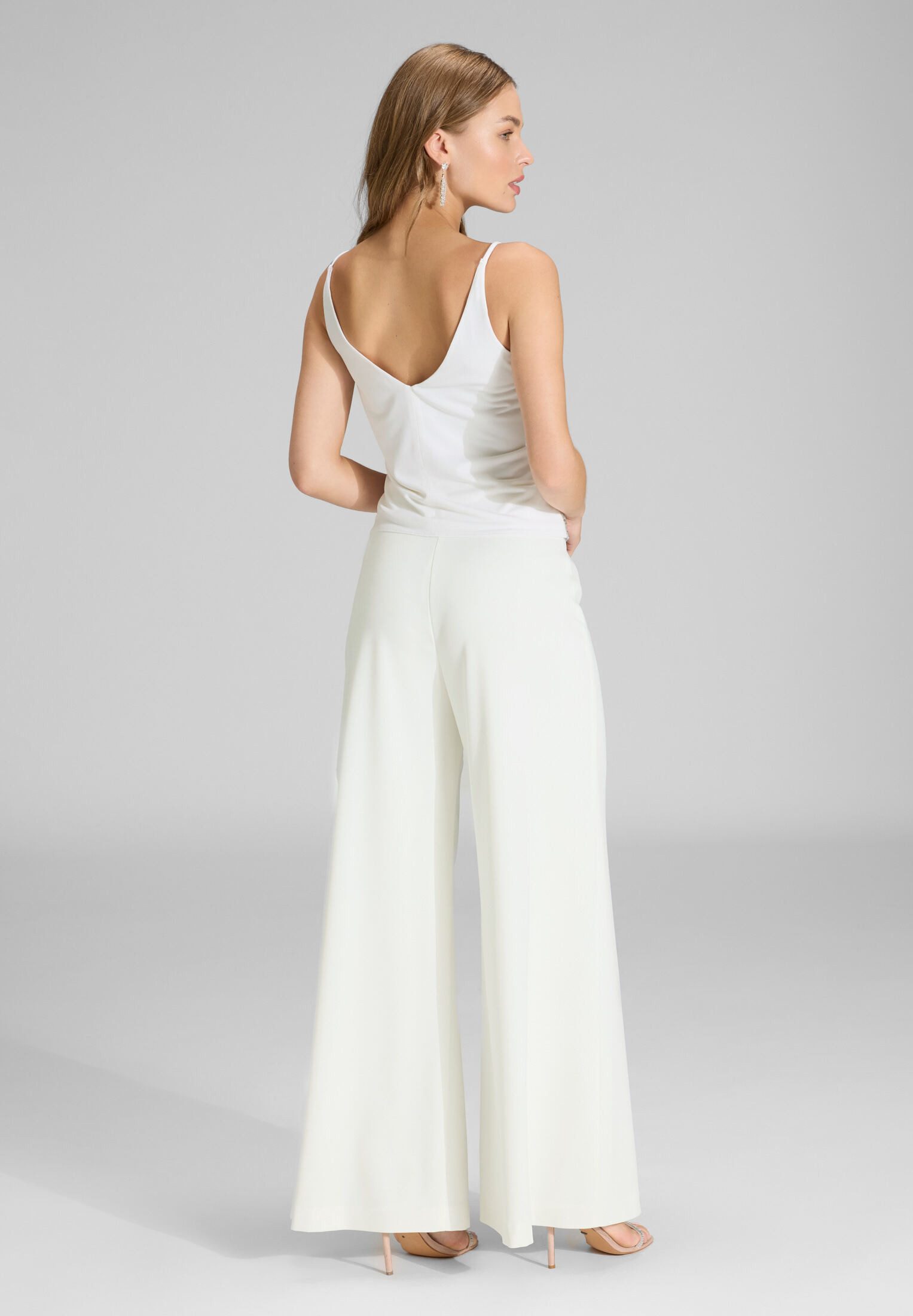 SWING Hosenanzug - Palazzo Hose aus Webware Palazzo Hose mit weitem Bein