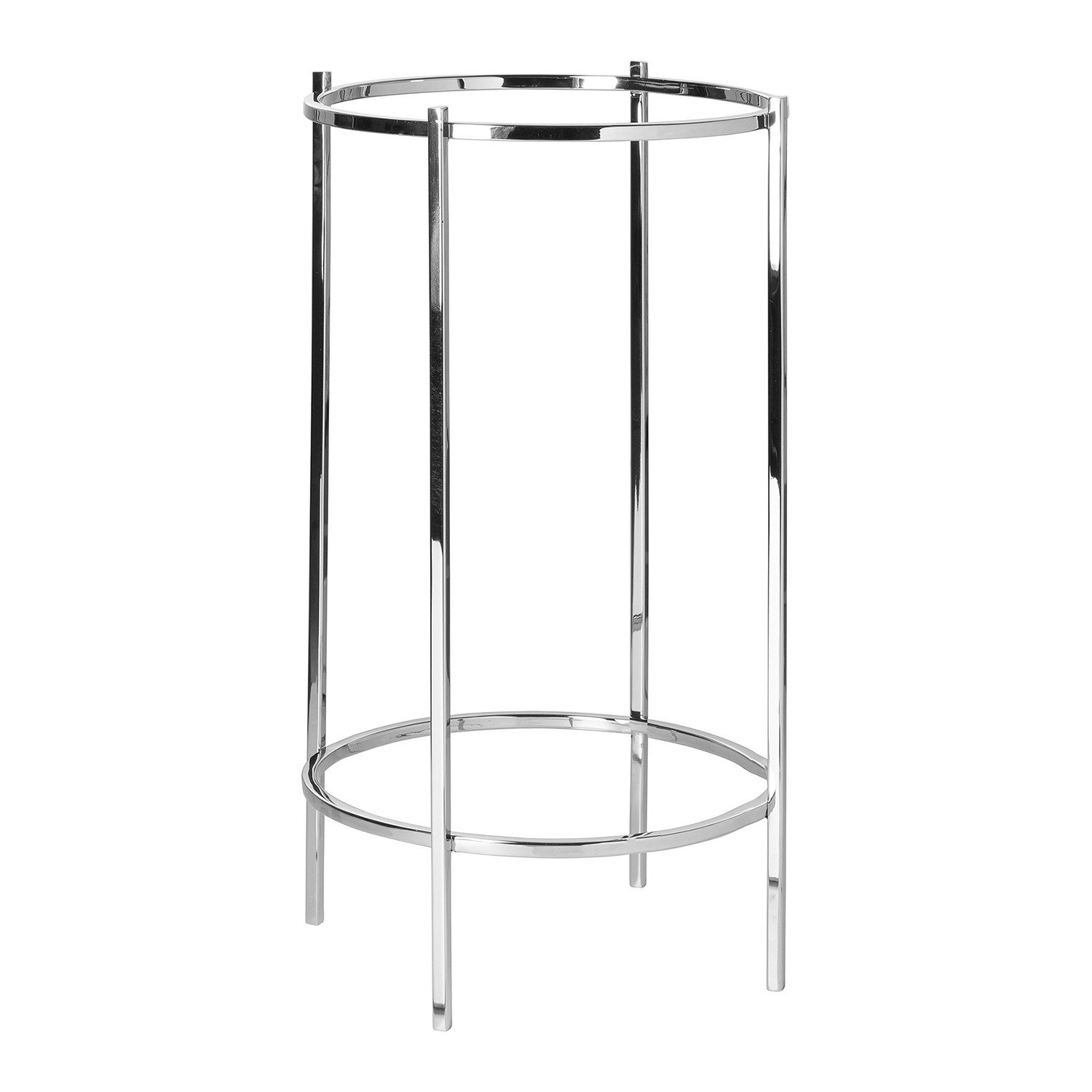 Fink Kerzenständer MODENA Ständer - silber -Edelstahl - H. 56cm - Adventskranzständer (Sockel - Untergestell), Weihnachtlicher Kerzenleuchter: Eleganter Kerzenhalter für Deko