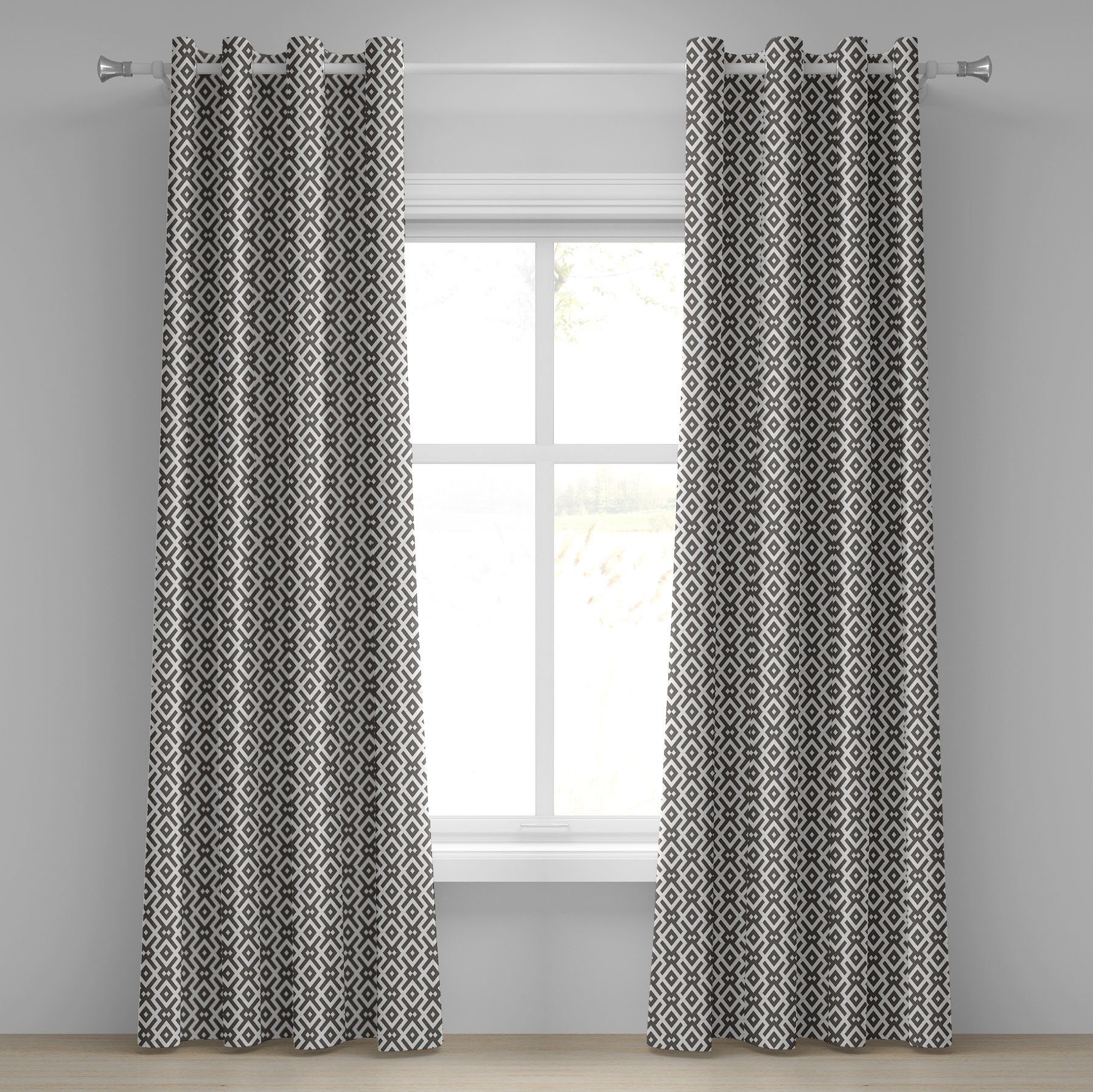 Gardine Dekorative 2-Panel-Fenstervorhänge für Schlafzimmer Wohnzimmer, Abakuhaus, Modern geometrische Linien